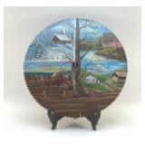 FOUR SEASONS HAND PAINTED SAWBLADE 1973
