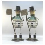 METAL SNOWMEN  CHRISTMAS DECOR 19'