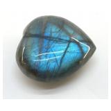 QUARTZ POLISHED ELABORATE HEART, BLUE FLASH