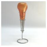 1920s MARIGOLD CARNIVAL GLASS CAR BUD VASE