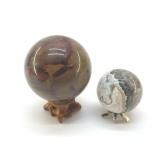 2 QUARTZ CRYSTAL SPHERES