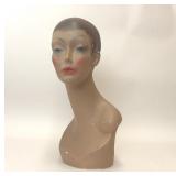 VTG PLASTER FEMALE MANNEQUIN HEAD BUST