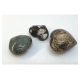 3 QUARTZ CRYSTAL HEARTS 2.5'