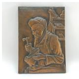 COPPER HAMMERED COBLER ART 11 X 15