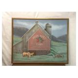 GREEN ACRES FARM PAINTING SIGNED CARLOS