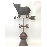 METAL PIG WEATHERVANE DECOR