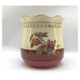 CERAMIC FLORAL WASTEBASKET 9.5'
