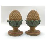 PINEAPPLE BOOK ENDS 8 INCHES