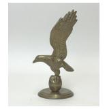 VTG SOLID BRASS EAGLE ON GLOBE STATUE
