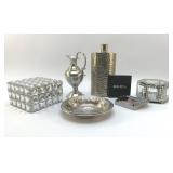 DECORATIVE BOXES, FLASK, MIRROR, EWER
