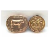 FRENCH COUNTRY COPPER MOLDS, EAGLE, COW