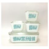 4 PYREX AMISH BUTTERPRINT REFRIGERATOR DISH SET