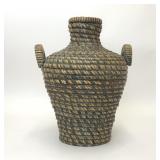 BOHEMIAN HAND WOVEN WICKER URN VASE