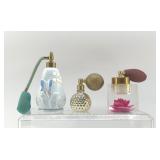 3 ANTIQUE PERFUME BOTTLES IRICE, MANN, NY JANE