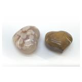 PAIR OF QUARTZ CRYSTAL HEARTS