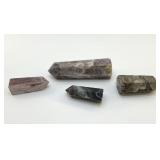 4 QUARTZ CRYSTAL OBELISKS