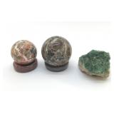 QUARTZ CRYSTALS, SPHERES, AND GEODE