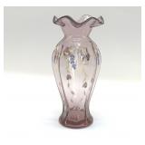 9.5' unsigned Fenton amethyst handpainted vase