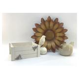 PATIO DECOR ITEMS, SUNFLOWER, FLUFFY HEN