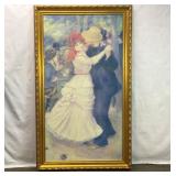 LARGE FRAMED REPRODUCTION RENOIR DANCE AT BOUGIVAL