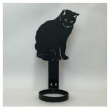 METAL BLACK CAT SILHOUETTE MOUNTED POT HOLDER