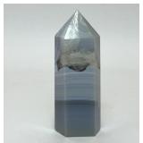 GREY BANDED DRUZY AGATE CRYSTAL TOWER