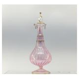 PINK ART GLASS PERFUME BOTTLE