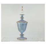 BLUE ART GLASS PERFUME BOTTLE 7'