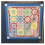CLASSIC CHURN DASH BLOCK QUILT SIGNED