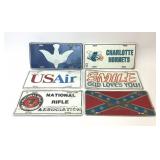 6 VTG NOVELTY VANITY BOOSTER LICENSE PLATES