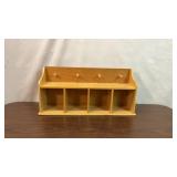 WOODEN WALL MOUNTED ORGANIZER HOOKS CUBBIES