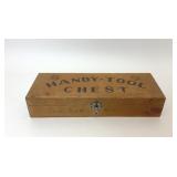 VTG CHILDRENS WOODEN HANDY TOOL CHEST