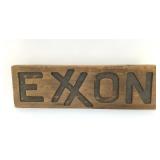 EXXON SIGN ON OLD THICK BOARD