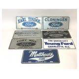 7 VTG NC FORD DEALERSHIP BOOSTER LICENSE PLATES