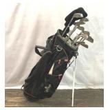 TITLEIST GOLF BAG AND GOLF CLUBS