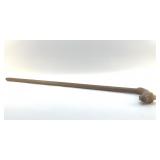 FOLK ART HAND CARVED HILLBILLY HEAD CANE signed
