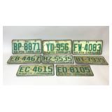 8 ASSORTED 1971 NORTH CAROLINA LICENSE PLATES