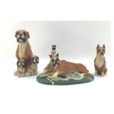 BOXER DOG FIGURINES  9"