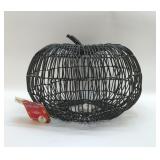 11" WIRE PUMPKIN WITH LIGHTS