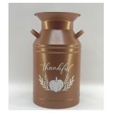 METAL COPPER COLOR MILK CAN 14"