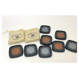 SET OF 8 RARE COIN COASTERS SPANISH LAKE BANK