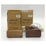 2 WOODEN ROCK CRYSTAL LIGHT ILLUMINATION BASES