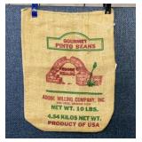 ADOBE MILLING CO PINTO BEAN BURLAP SACK