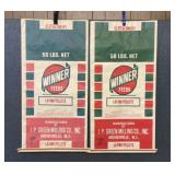 2 VTG WINNER FEEDS LAYING PELLETS PAPER SACKS