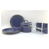 GRANITEWARE CAMP POTS, PLATES, CUPS