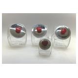4 glass penny Candy Jars