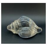 GLASS SEASHELL PAPERWEIGHT 5"
