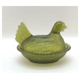 HEN ON A NEST AVOCADO GREEN 7"