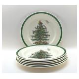 6 SPODE CHRISTMAS TREE DINNER PLATES