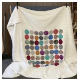 CIRCLE APPLIQUï¿½ QUILT 94 X 92